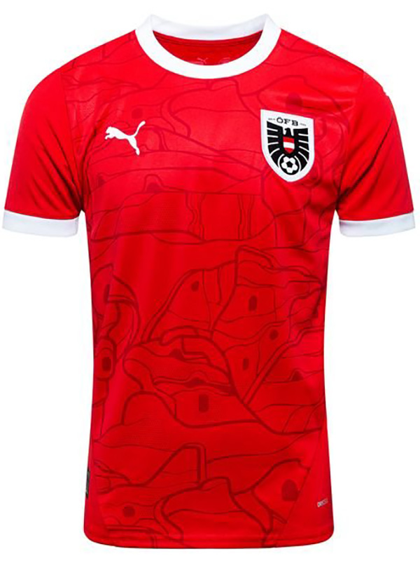 Austria maglia da casa uniforme da calcio prima maglia da calcio da uomo top maglia sportiva 2024 Euro Cup